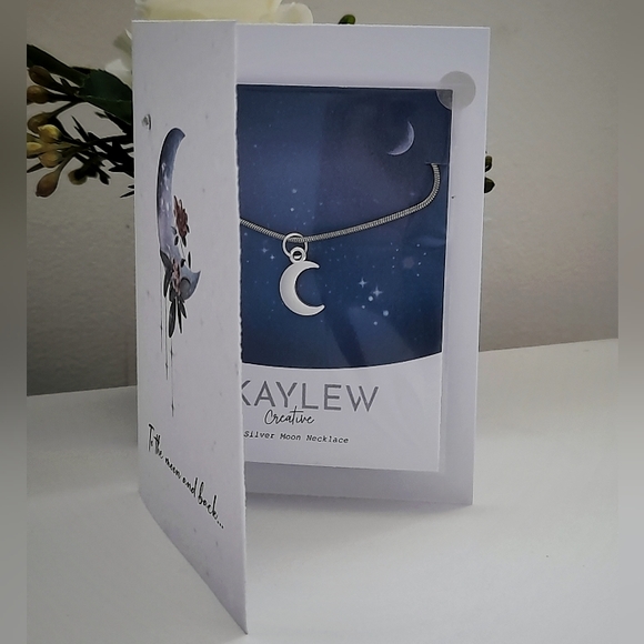 Moon Necklace with Mini Notecard Set - Picture 2 of 2